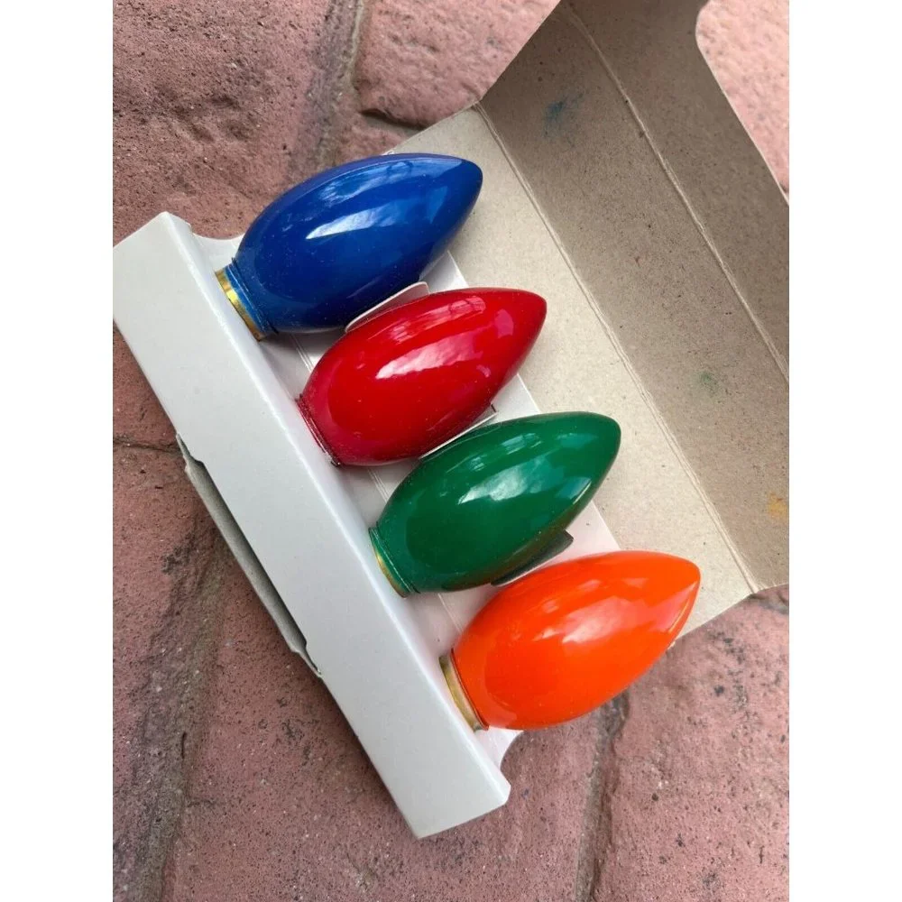 Christmas Lights Replacement Vintage Big Light‎ Bulb Multi Colored C 9 1/4 120 V